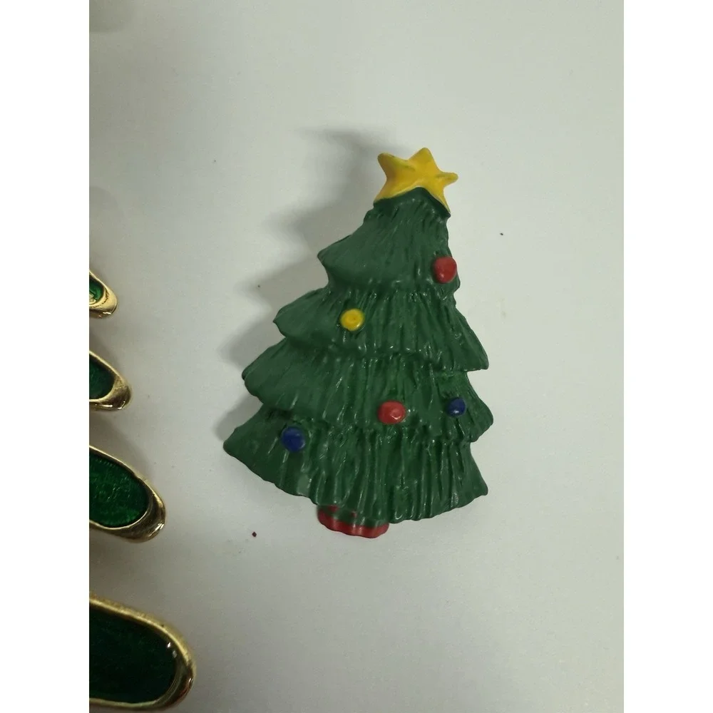 Set If 4 Christmas Brooches Liana Christmas Tree Enamel‎ Santa